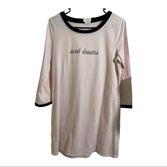 Kate spade womens sleepwear pajama dress sweet dreams pink blue collar medium - Picture 7 of 10